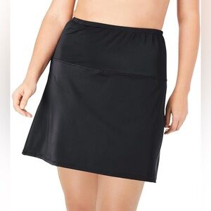 SWIM FOR ALL Plus Size High-Waisted Swim Skirt with Built-in Brief Size 26